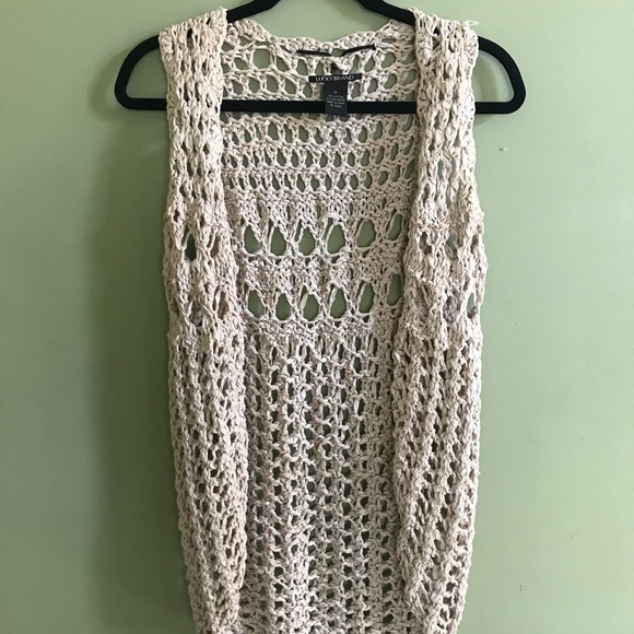 Lucky Brand bohemian crochet vest - Picture 1 of 4